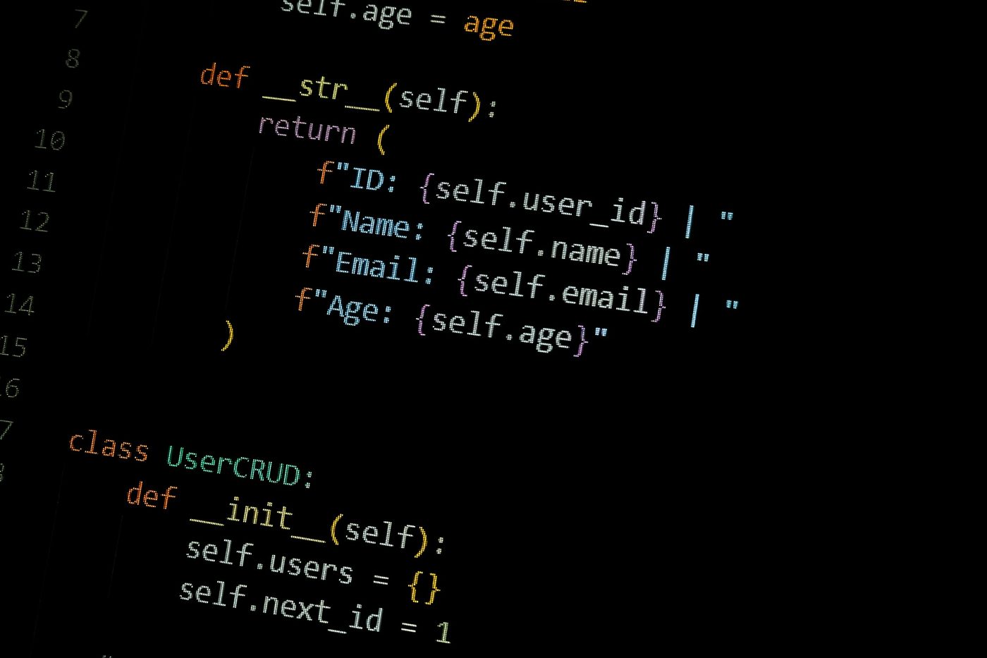 Application source code open in an editor